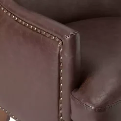 Clearance Kirklands Home Faux Leather Ophelia Accent Chair Brown