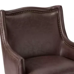Clearance Kirklands Home Faux Leather Ophelia Accent Chair Brown
