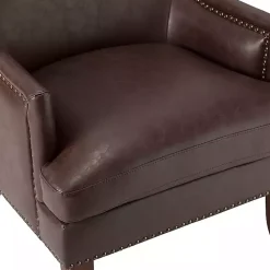 Clearance Kirklands Home Faux Leather Ophelia Accent Chair Brown