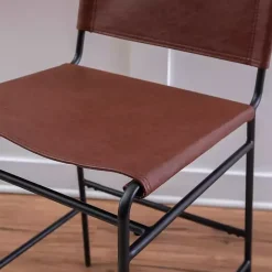 Hot Kirklands Home Faux Leather Sling Counter Stool Brown