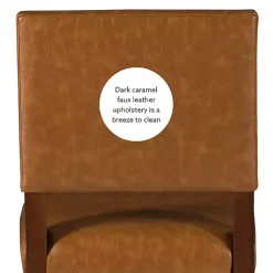 Sale Kirklands Home Brown Faux Leather Square Classic Bar Stool Tan