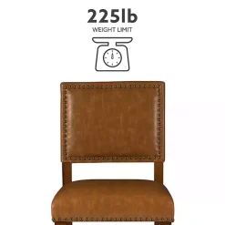 Sale Kirklands Home Brown Faux Leather Square Classic Bar Stool Tan