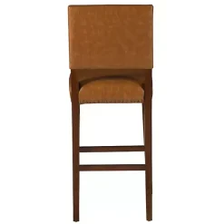 Sale Kirklands Home Brown Faux Leather Square Classic Bar Stool Tan