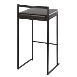 Best Kirklands Home Faux Leather Stackable Bar Stools, Set of 2 Brown