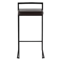 Best Kirklands Home Faux Leather Stackable Bar Stools, Set of 2 Brown