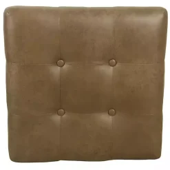 Online Kirklands Home Faux Leather Tufted X-Frame Bench Brown