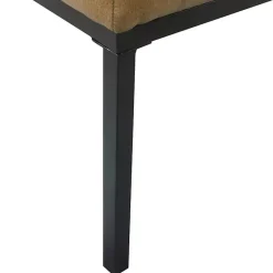 Online Kirklands Home Faux Leather Tufted Button Bench Brown