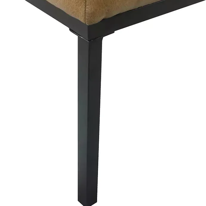 Online Kirklands Home Faux Leather Tufted Button Bench Brown