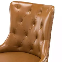 Best Kirklands Home Faux Leather Tufted Back Office Chair Brown