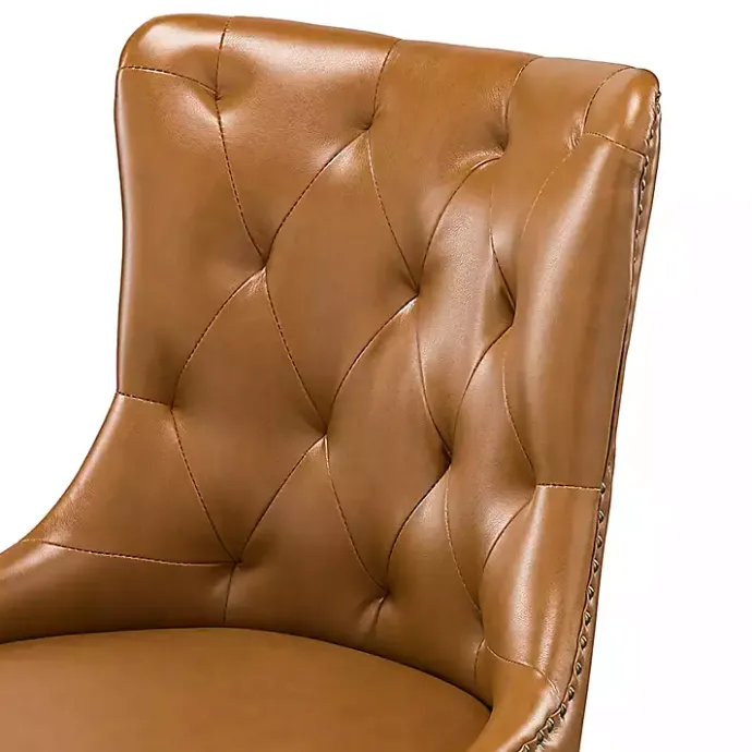 Best Kirklands Home Faux Leather Tufted Back Office Chair Brown
