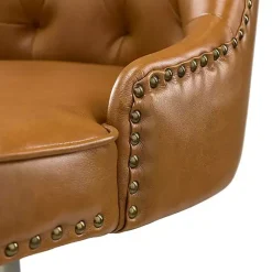 Best Kirklands Home Faux Leather Tufted Back Office Chair Brown