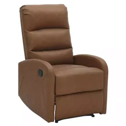 Outlet Kirklands Home Faux Leather Upholstered Slim Recliner Brown