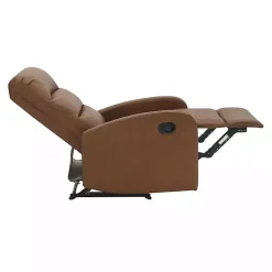 Outlet Kirklands Home Faux Leather Upholstered Slim Recliner Brown