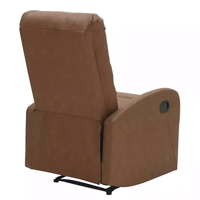 Outlet Kirklands Home Faux Leather Upholstered Slim Recliner Brown