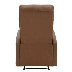 Outlet Kirklands Home Faux Leather Upholstered Slim Recliner Brown
