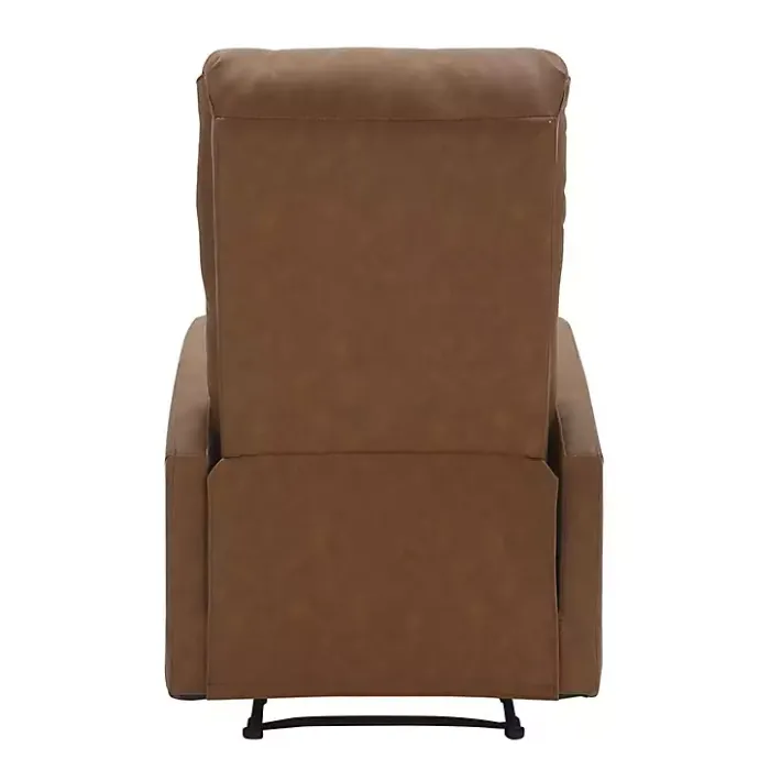 Outlet Kirklands Home Faux Leather Upholstered Slim Recliner Brown