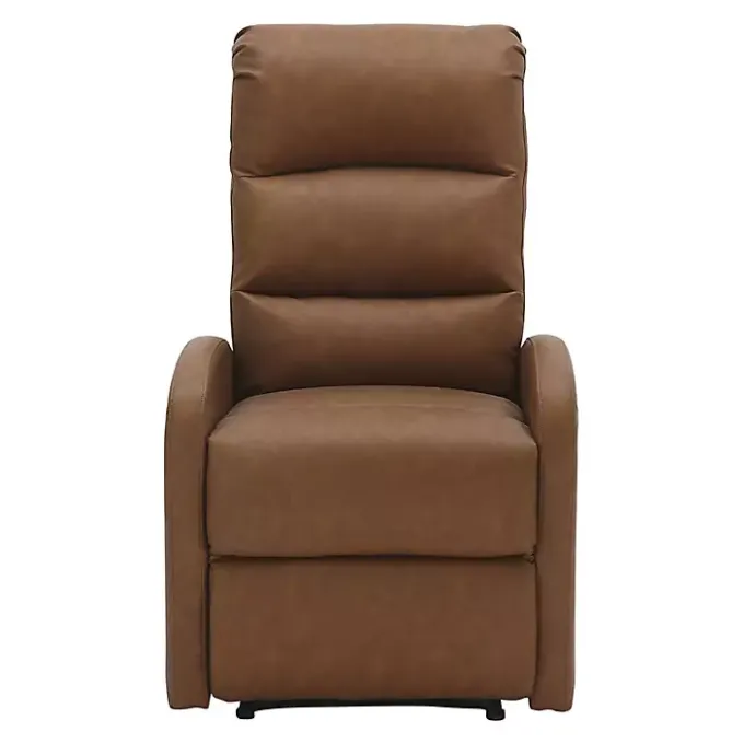 Outlet Kirklands Home Faux Leather Upholstered Slim Recliner Brown