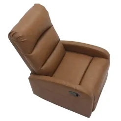 Outlet Kirklands Home Faux Leather Upholstered Slim Recliner Brown