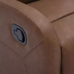 Outlet Kirklands Home Faux Leather Upholstered Slim Recliner Brown