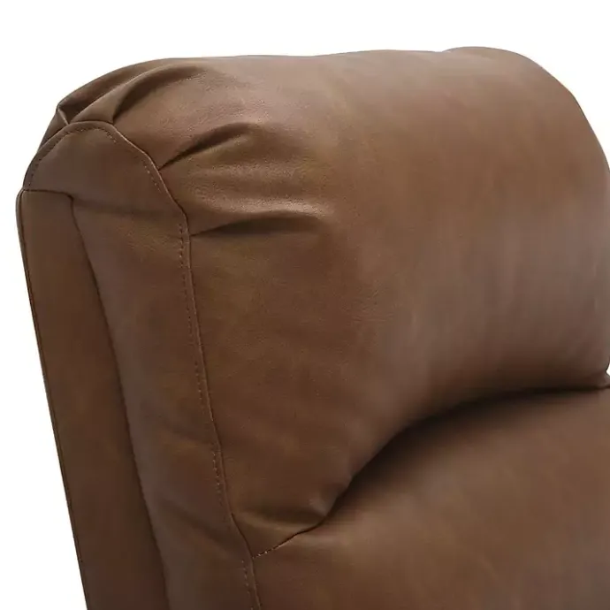 Outlet Kirklands Home Faux Leather Upholstered Slim Recliner Brown