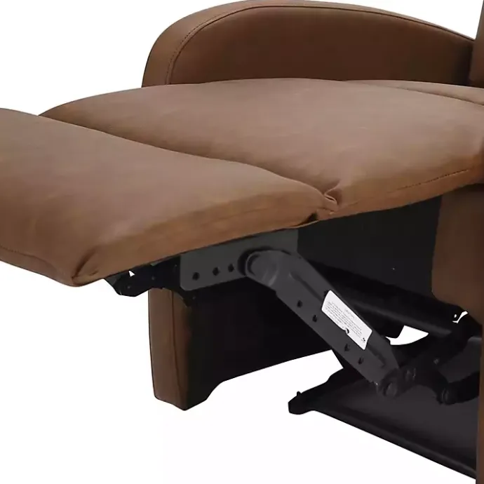 Outlet Kirklands Home Faux Leather Upholstered Slim Recliner Brown