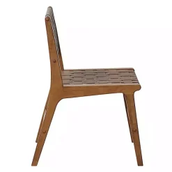 Hot Kirklands Home Faux Leather Woven Dining Chairs, Set of 2 Brown