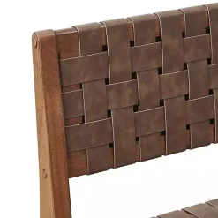 Hot Kirklands Home Faux Leather Woven Dining Chairs, Set of 2 Brown