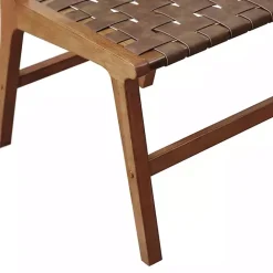 Hot Kirklands Home Faux Leather Woven Dining Chairs, Set of 2 Brown