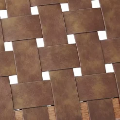 Hot Kirklands Home Faux Leather Woven Dining Chairs, Set of 2 Brown