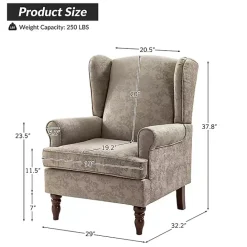 Best Kirklands Home Floral Brocade Wingback Ella Armchair Brown
