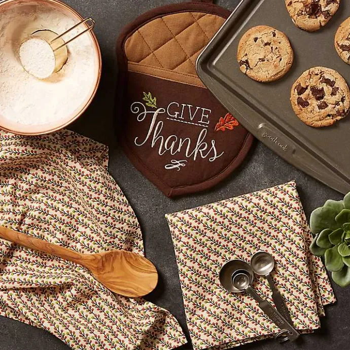 Sale Kirklands Home Give Thanks 3-pc. Potholder & Towel Set Brown