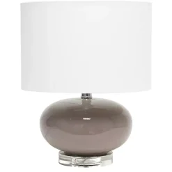 Best Kirklands Home Glass Short Oval Table Lamp Brown
