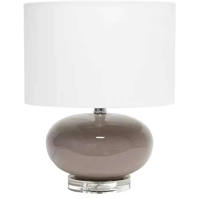 Best Kirklands Home Glass Short Oval Table Lamp Brown