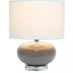 Best Kirklands Home Glass Short Oval Table Lamp Brown