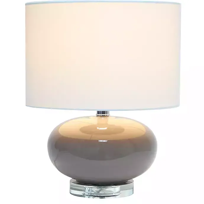 Best Kirklands Home Glass Short Oval Table Lamp Brown