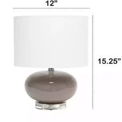 Best Kirklands Home Glass Short Oval Table Lamp Brown