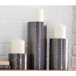Hot Kirklands Home Hammered Metal Candle Holders, Set of 3 Brown