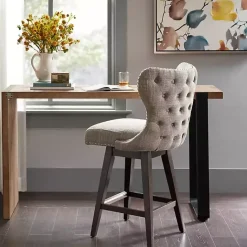 Online Kirklands Home Ivey High Wingback Swivel Counter Stool Brown