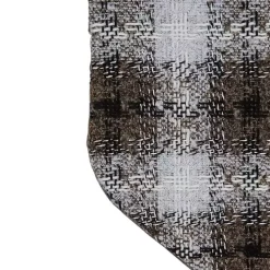 Kirklands Home Brown Knitted Plaid Fur Cuff Stocking