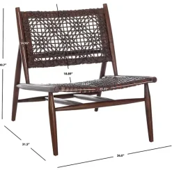 Best Kirklands Home Leather Woven Accent Chair Brown