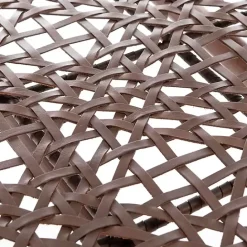 Best Kirklands Home Leather Woven Accent Chair Brown