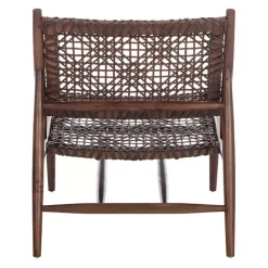 Best Kirklands Home Leather Woven Accent Chair Brown