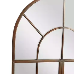 Best Kirklands Home Metal Arch Frame Windowpane Wall Mirror Brown