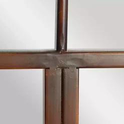 Best Kirklands Home Metal Arch Frame Windowpane Wall Mirror Brown