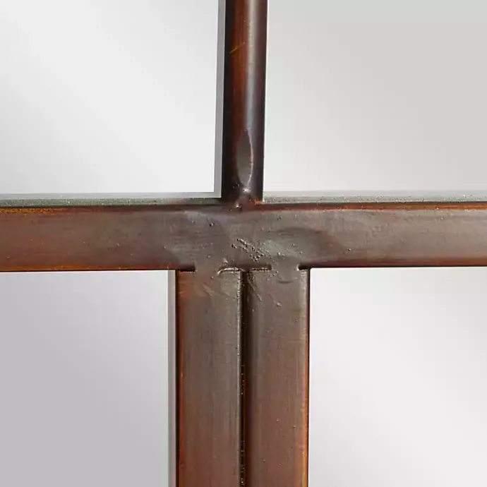 Best Kirklands Home Metal Arch Frame Windowpane Wall Mirror Brown