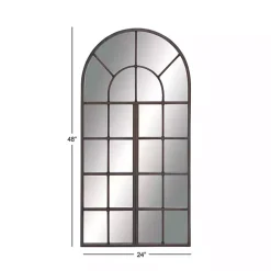 Best Kirklands Home Metal Arch Frame Windowpane Wall Mirror Brown