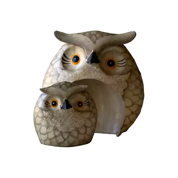 Hot Kirklands Home Metal Nesting Owl Figurines, Set of 2 Brown