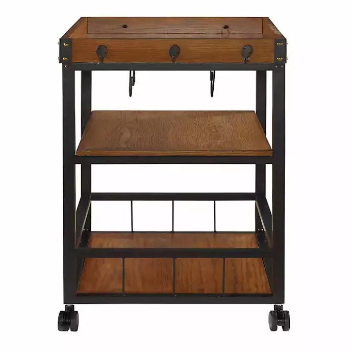 Sale Kirklands Home Brown Norcross Industrial Rolling Bar Cart