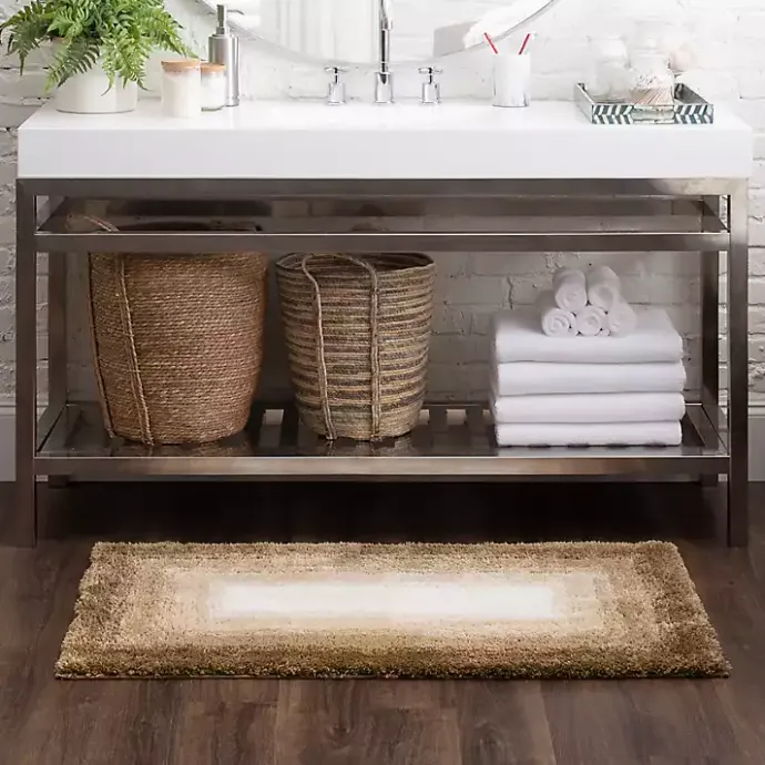 Discount Kirklands Home Ombre Border Bath Mat, 2x4 Brown