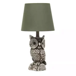 Best Kirklands Home Brown Owl and Shade Table Lamp Green
